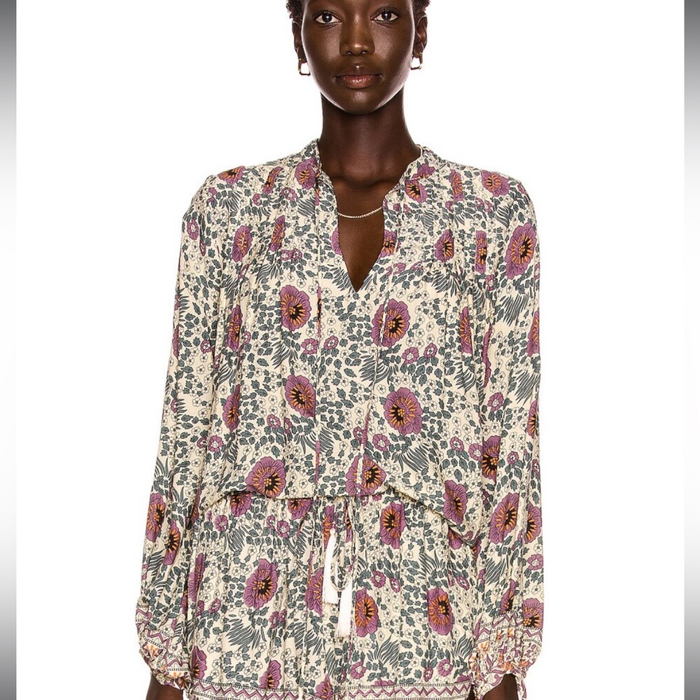 Natalie Martin Lizzy top in Vintage Flowers Medium lavender